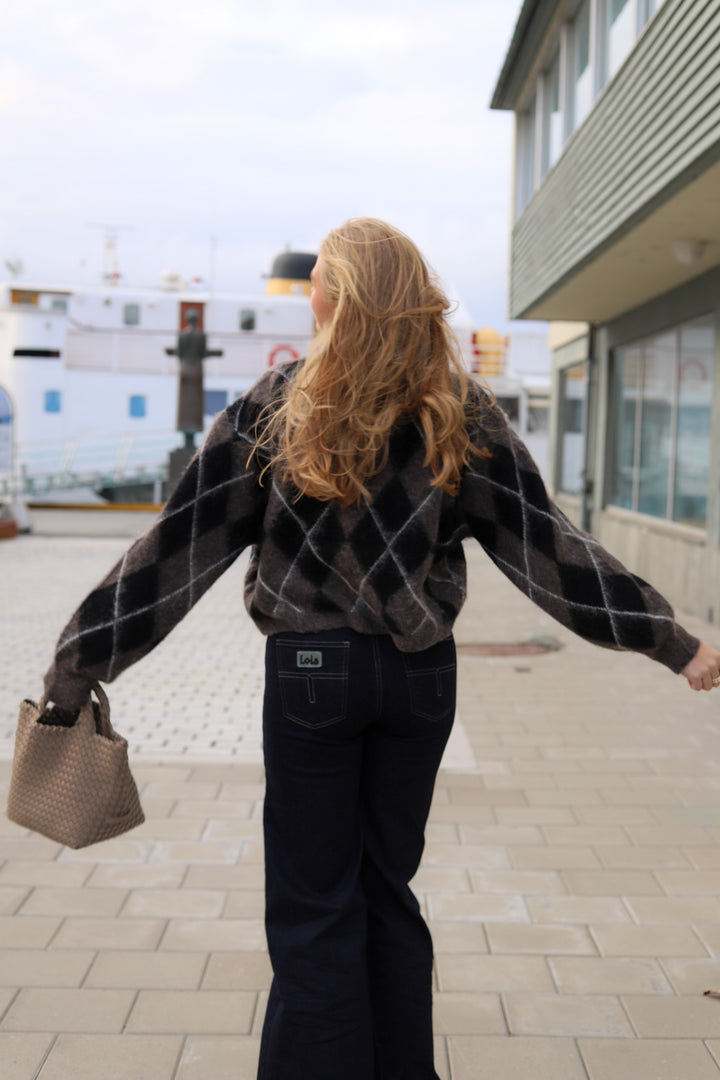 Sida Multi Cardigan Black/Chestnut