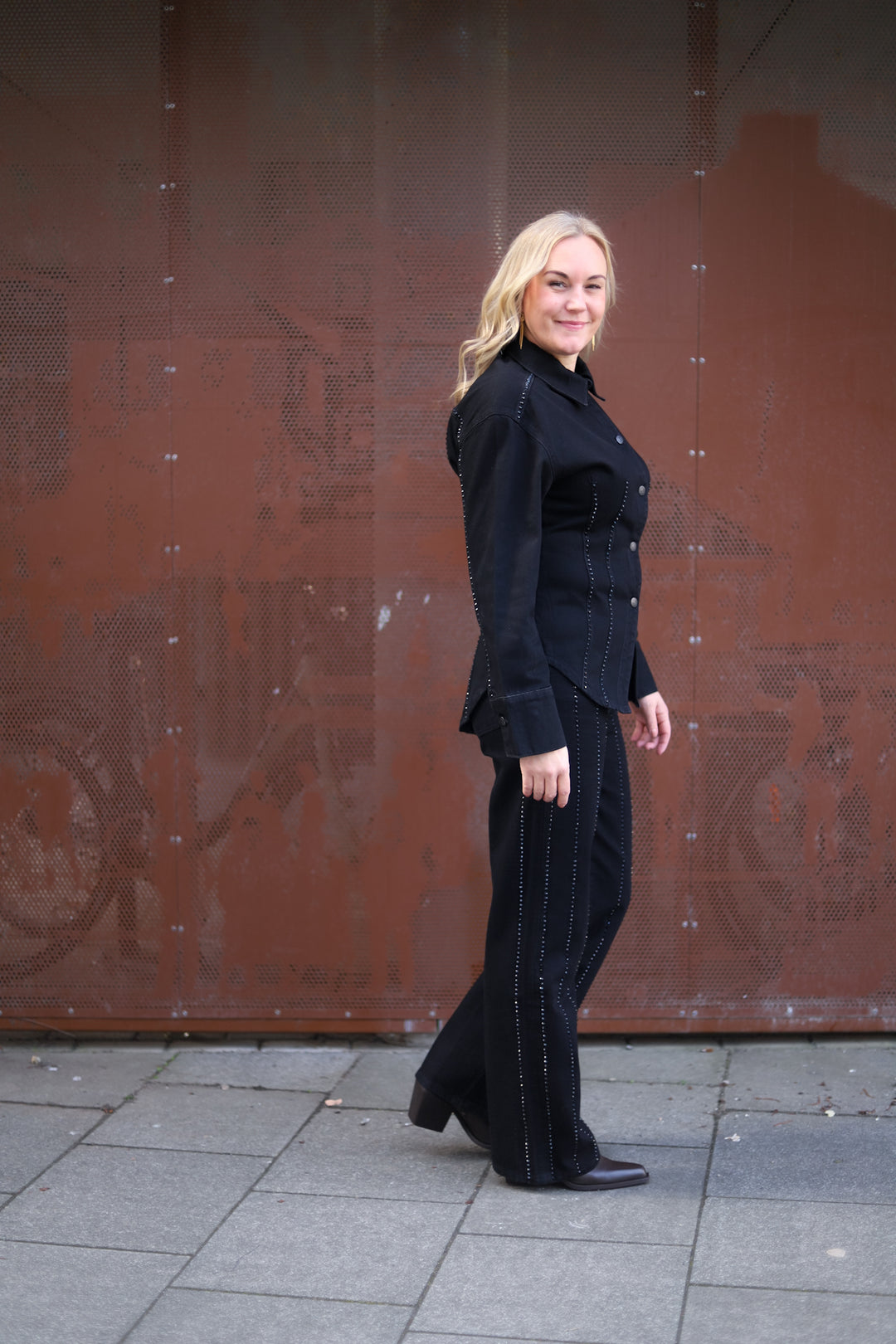 Eloise Embellished Shirt Black