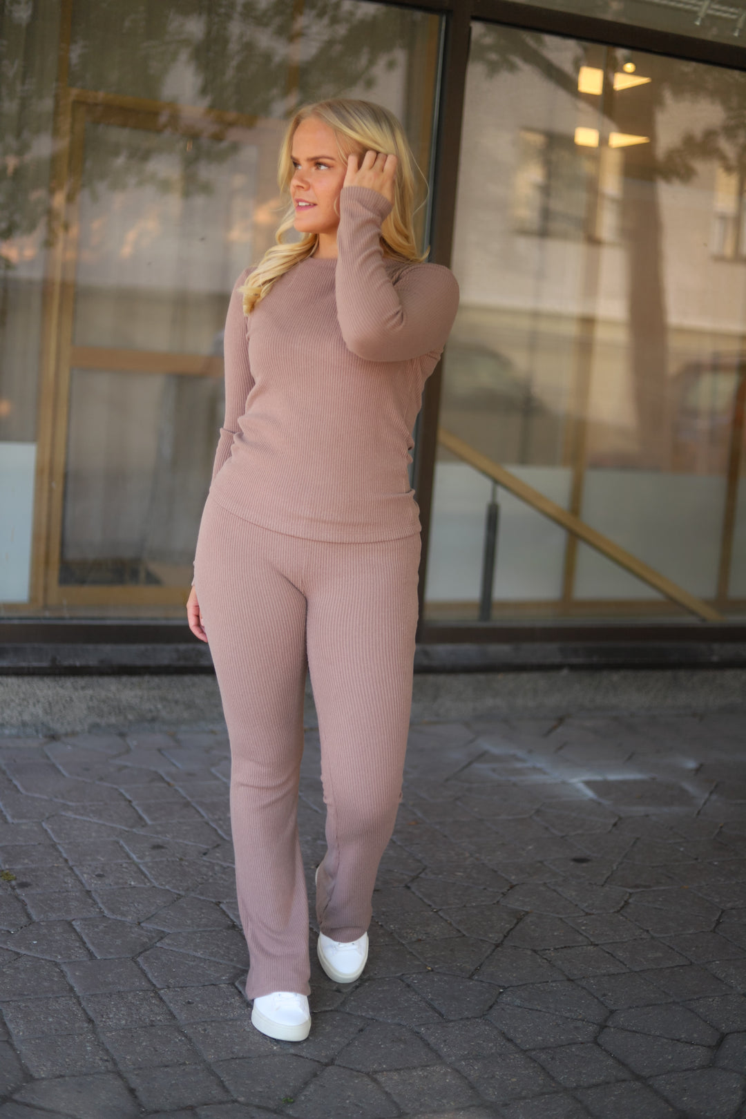 Daniela Rib Trouser Brown Melange