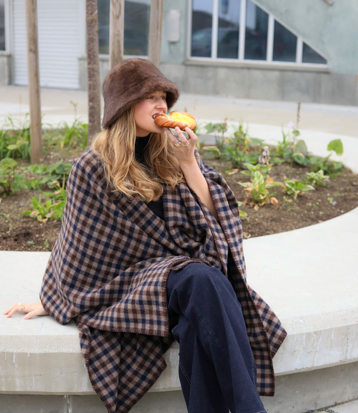 Tableau Poncho Brown Check