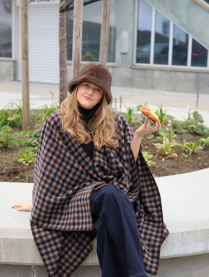 Tableau Poncho Brown Check