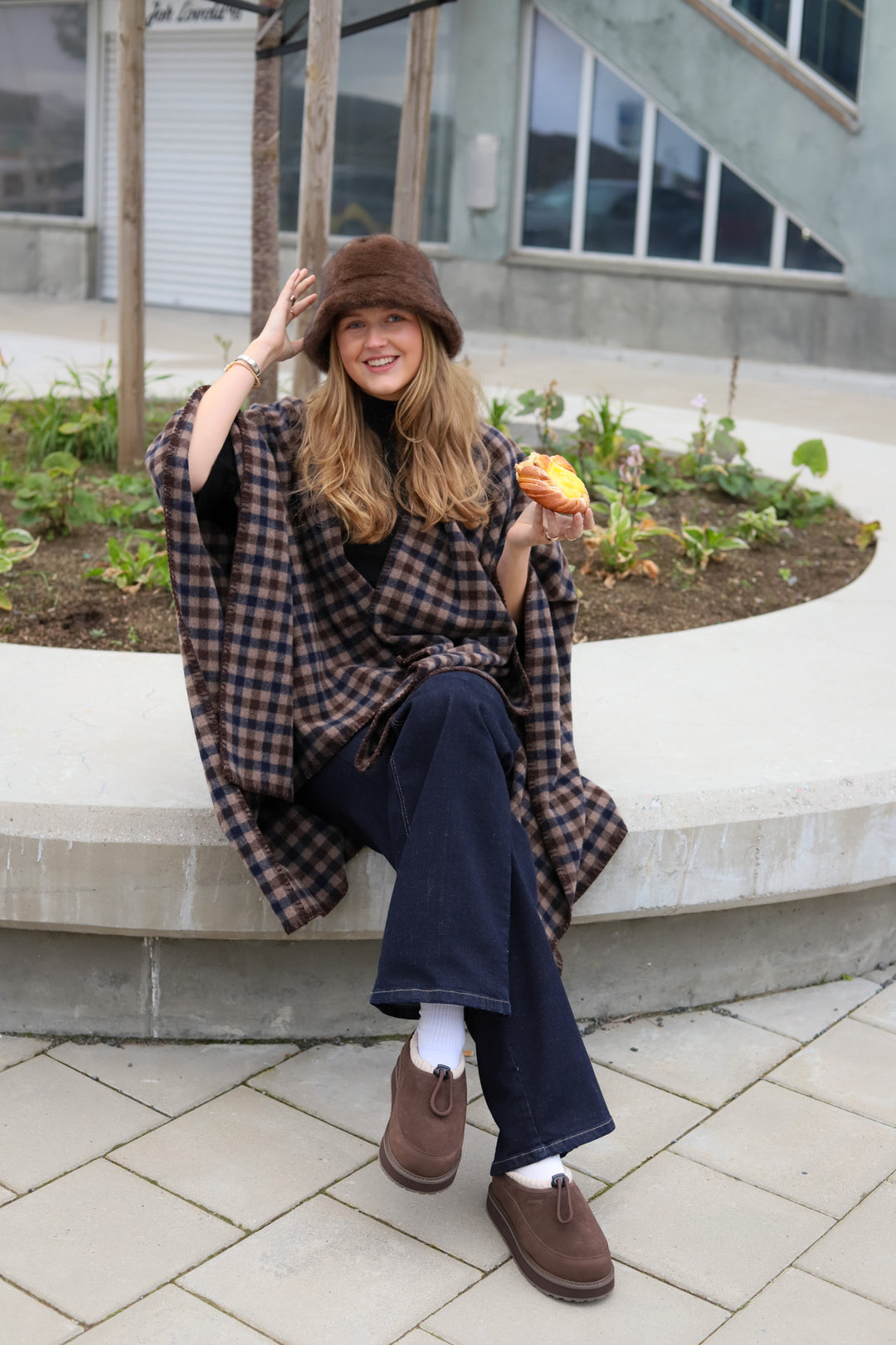 Tableau Poncho Brown Check