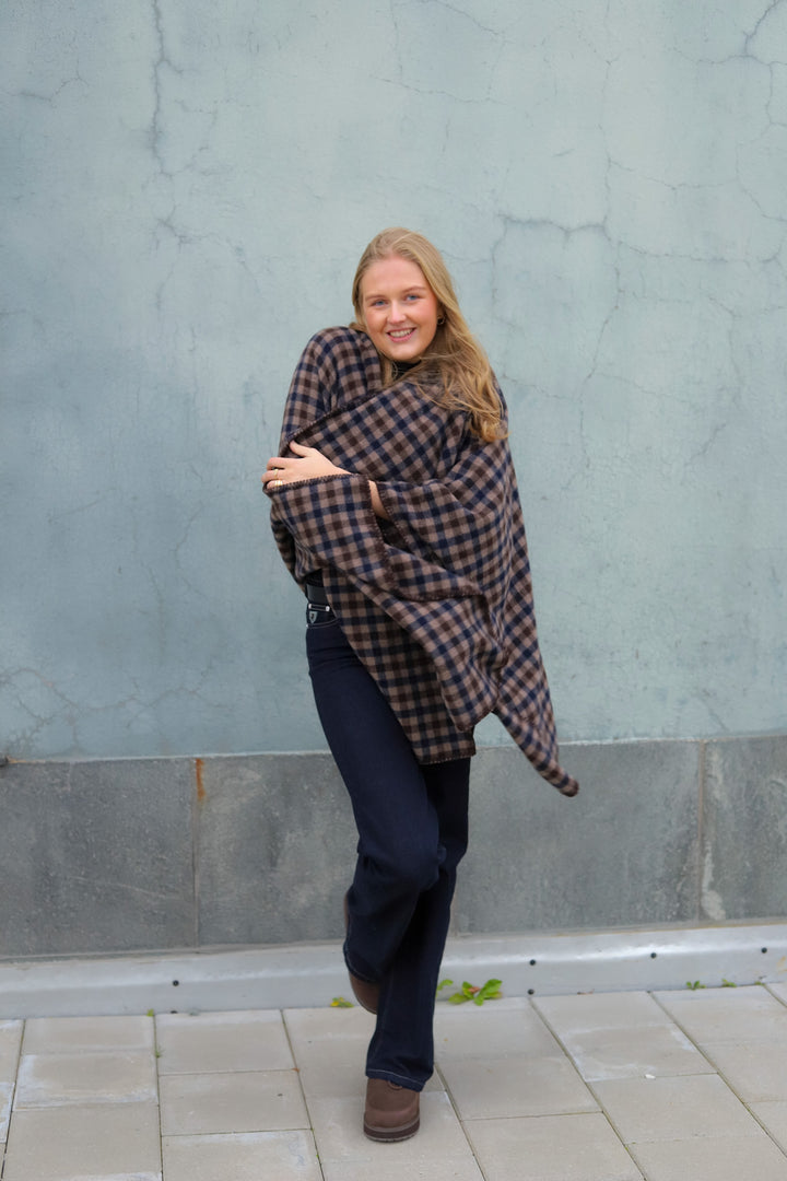 Tableau Poncho Brown Check