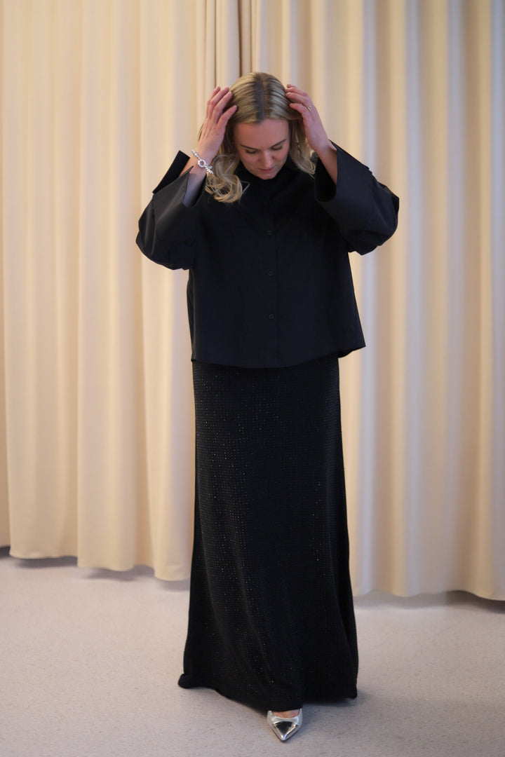 Luxe Sequin Skirt Black