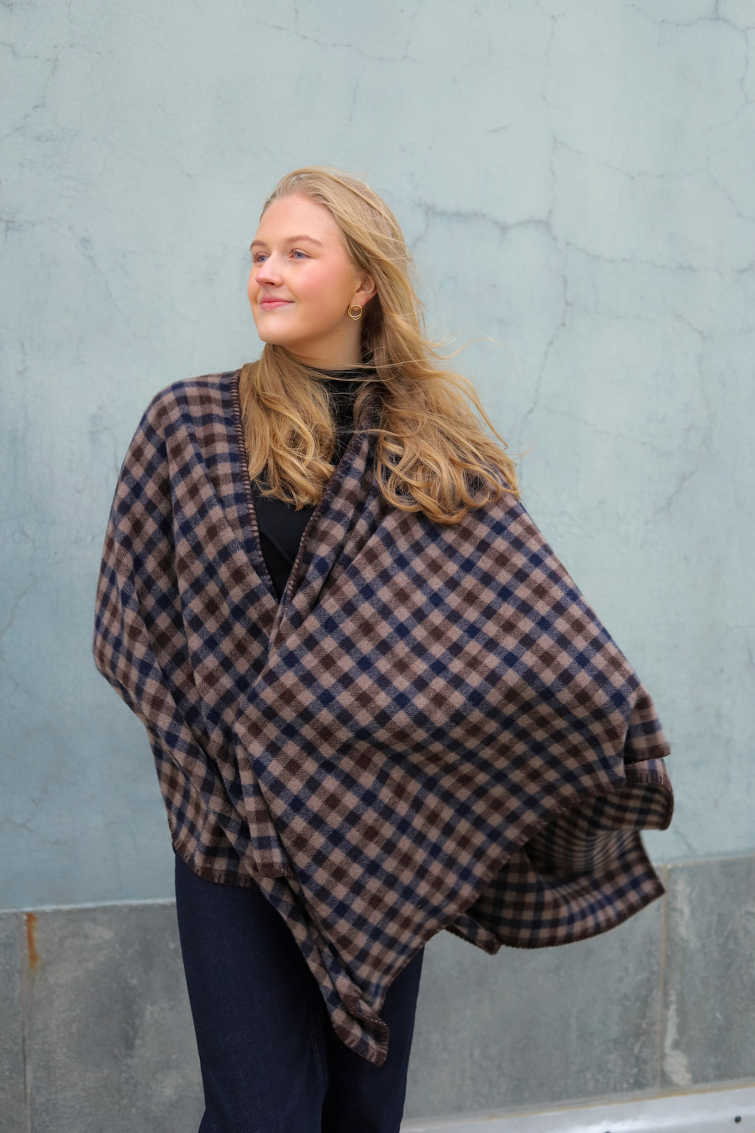 Tableau Poncho Brown Check