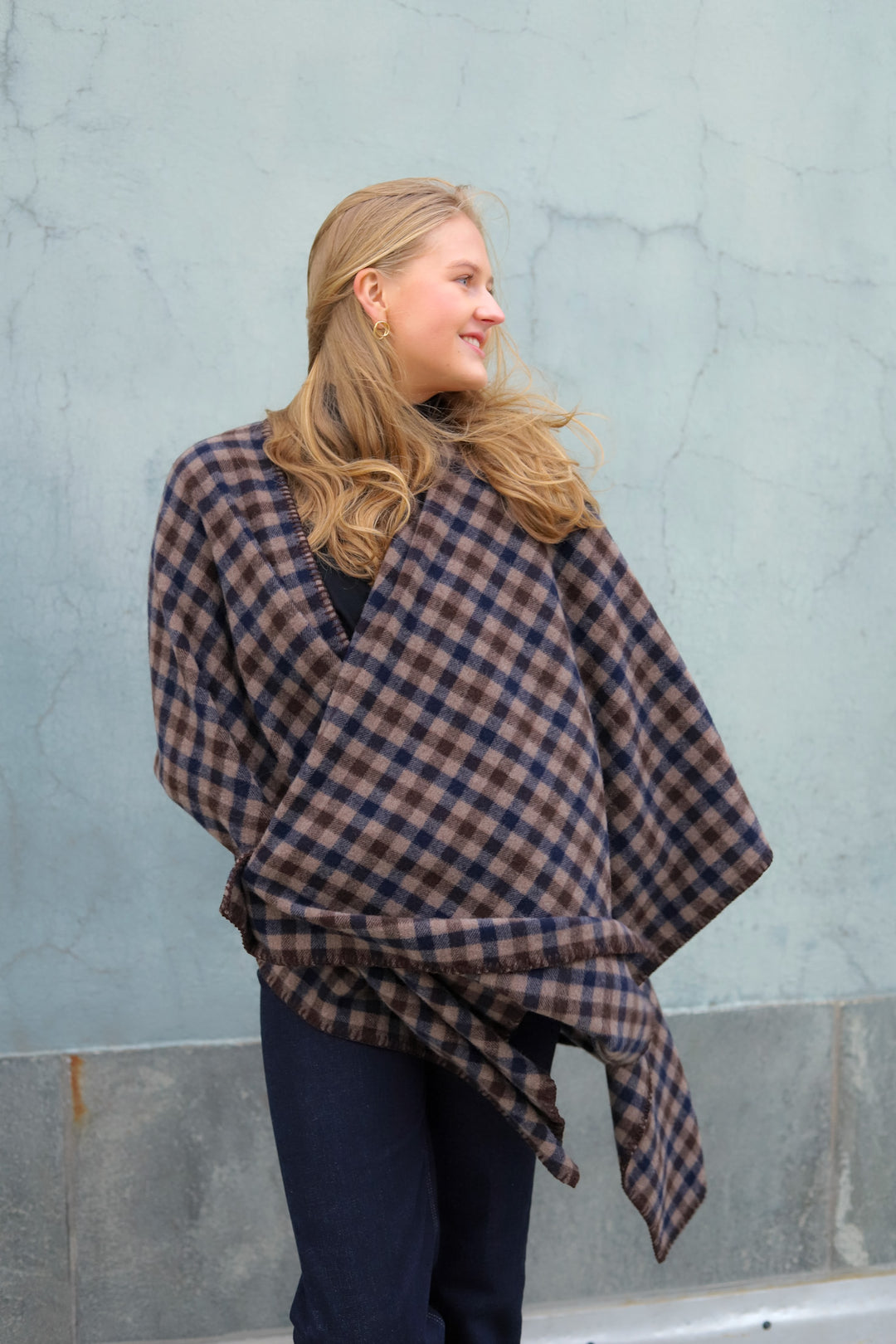 Tableau Poncho Brown Check