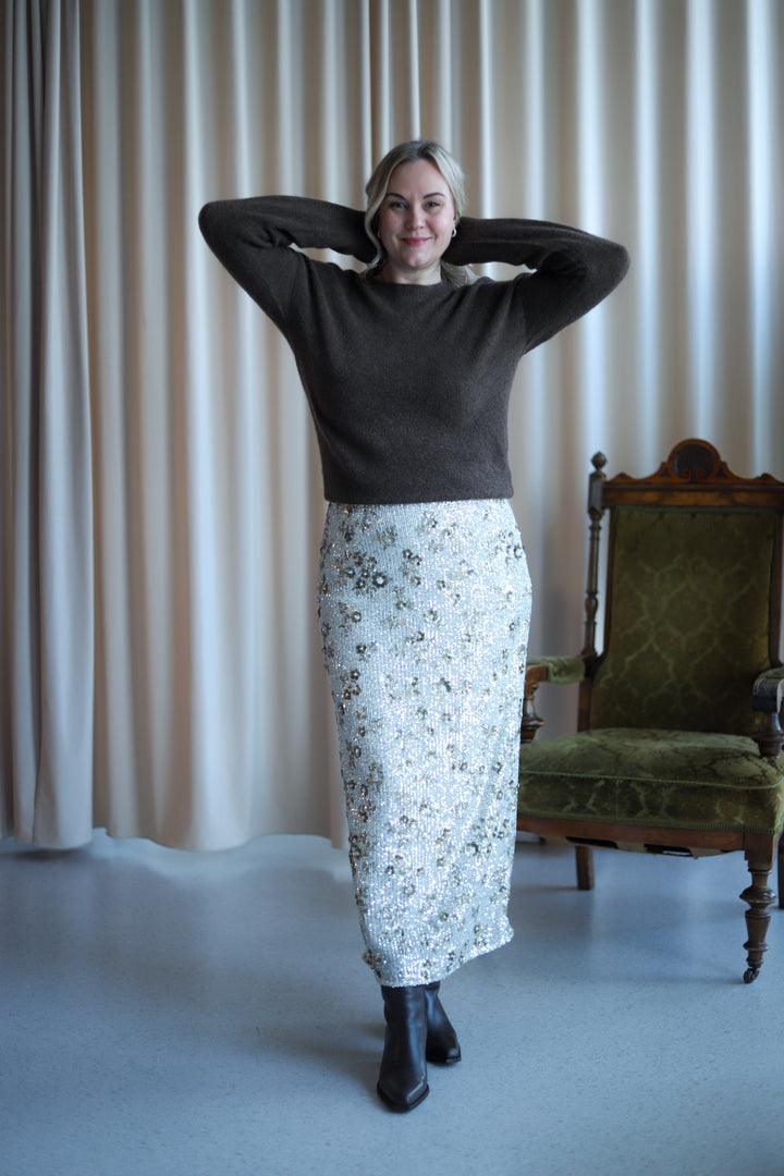 Magnolia HW Skirt EMB Silver/T Coco