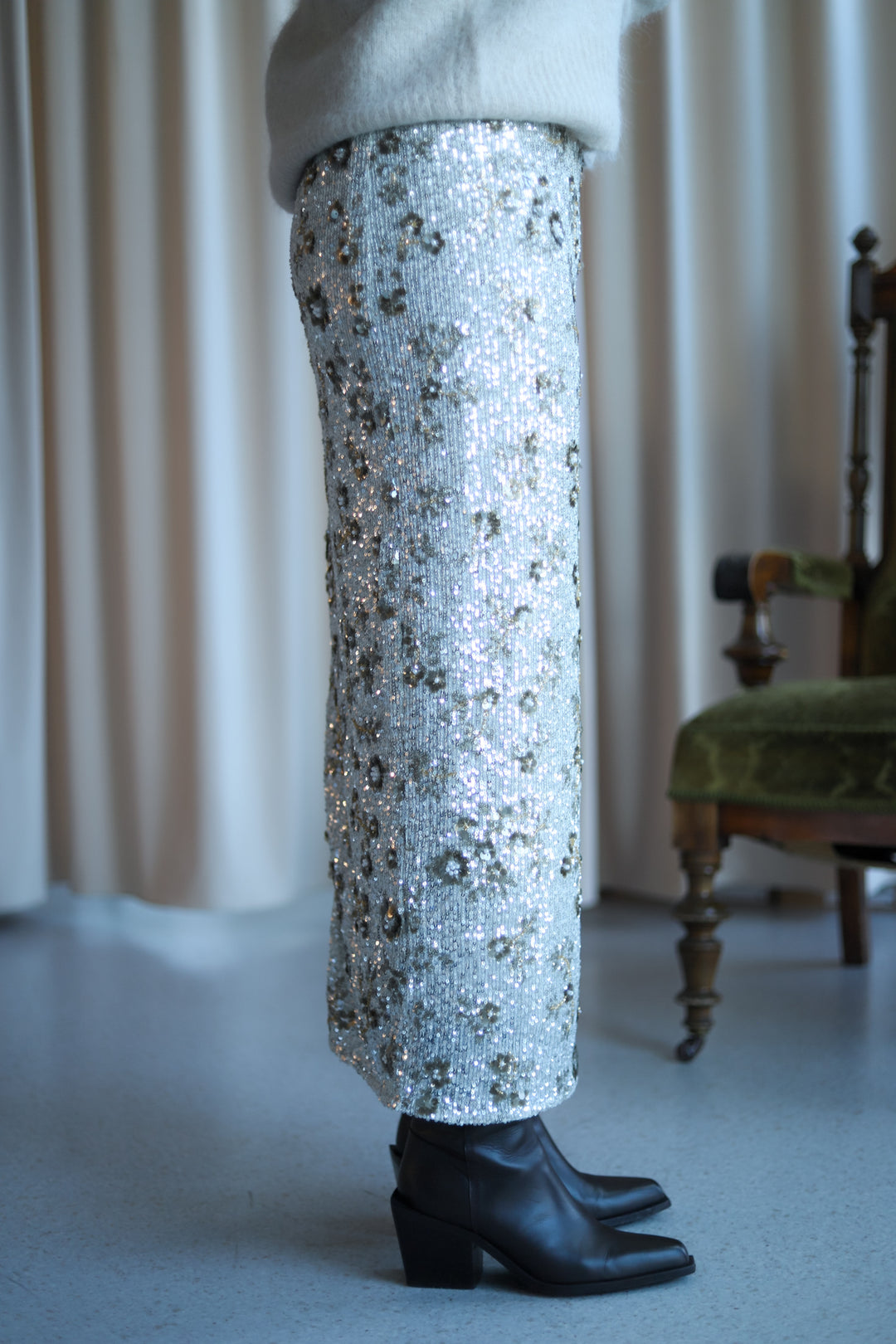 Magnolia HW Skirt EMB Silver/T Coco