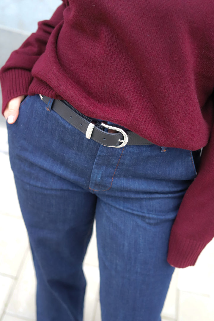 Crubel Belt Black Silver