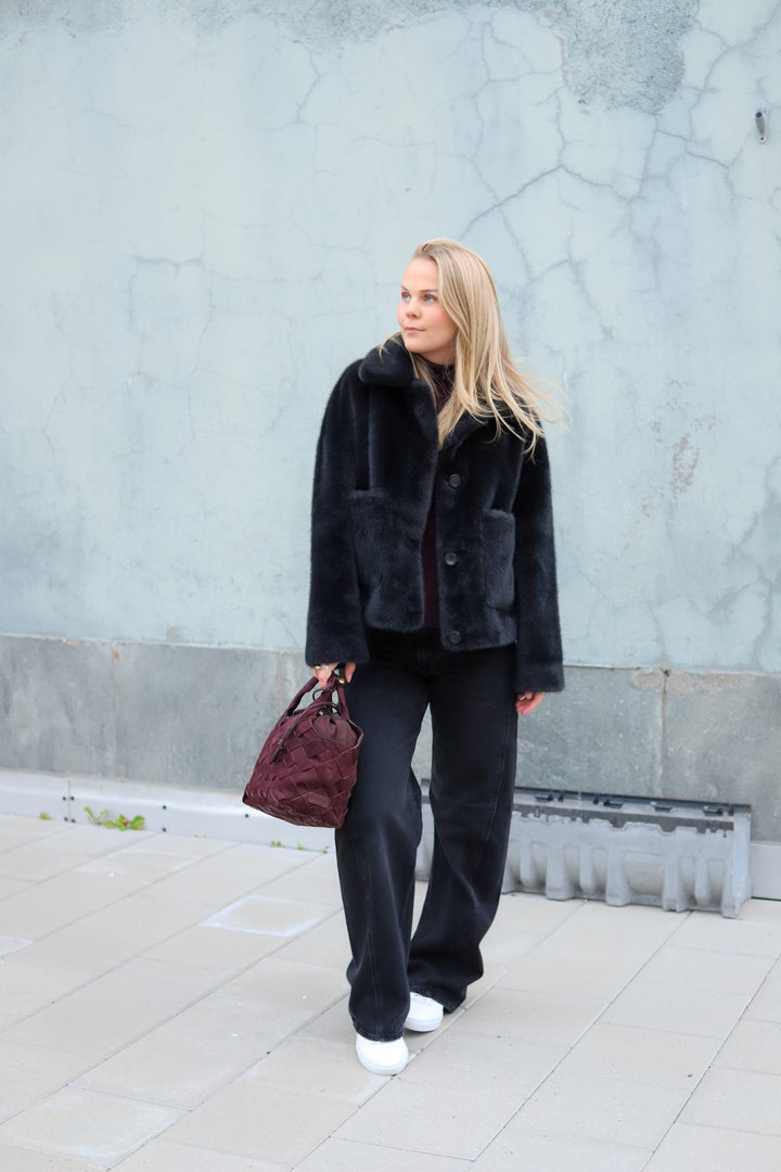 Faje Faux Mink Dark Grey