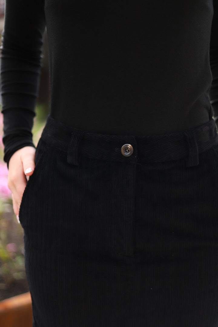 Corduroy Pencil Skirt Black