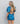 3D Jacquard Open Back Mini Dress Brilliant Blue