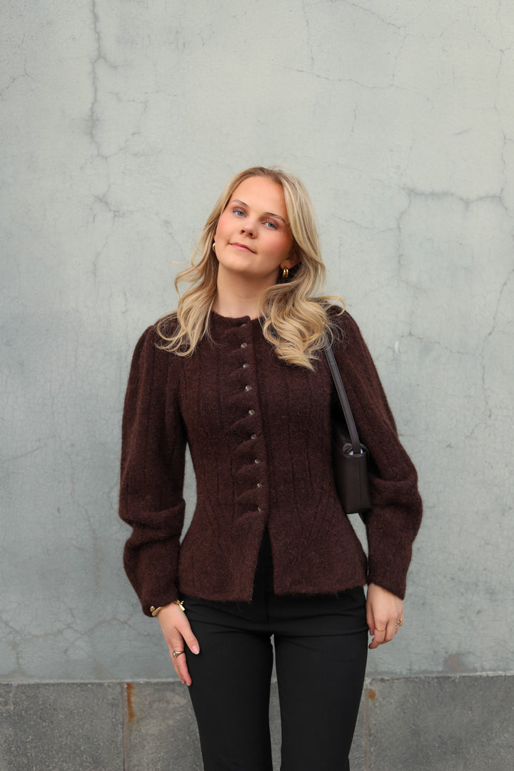 Arolla Cardigan Brown Melange