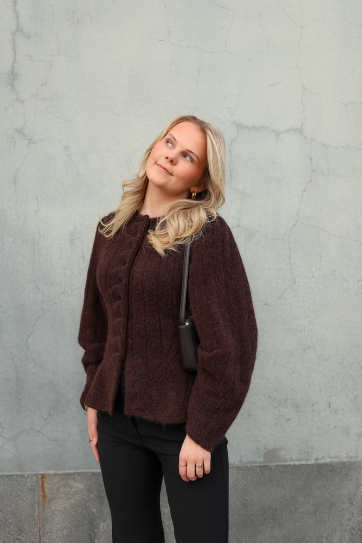 Arolla Cardigan Brown Melange