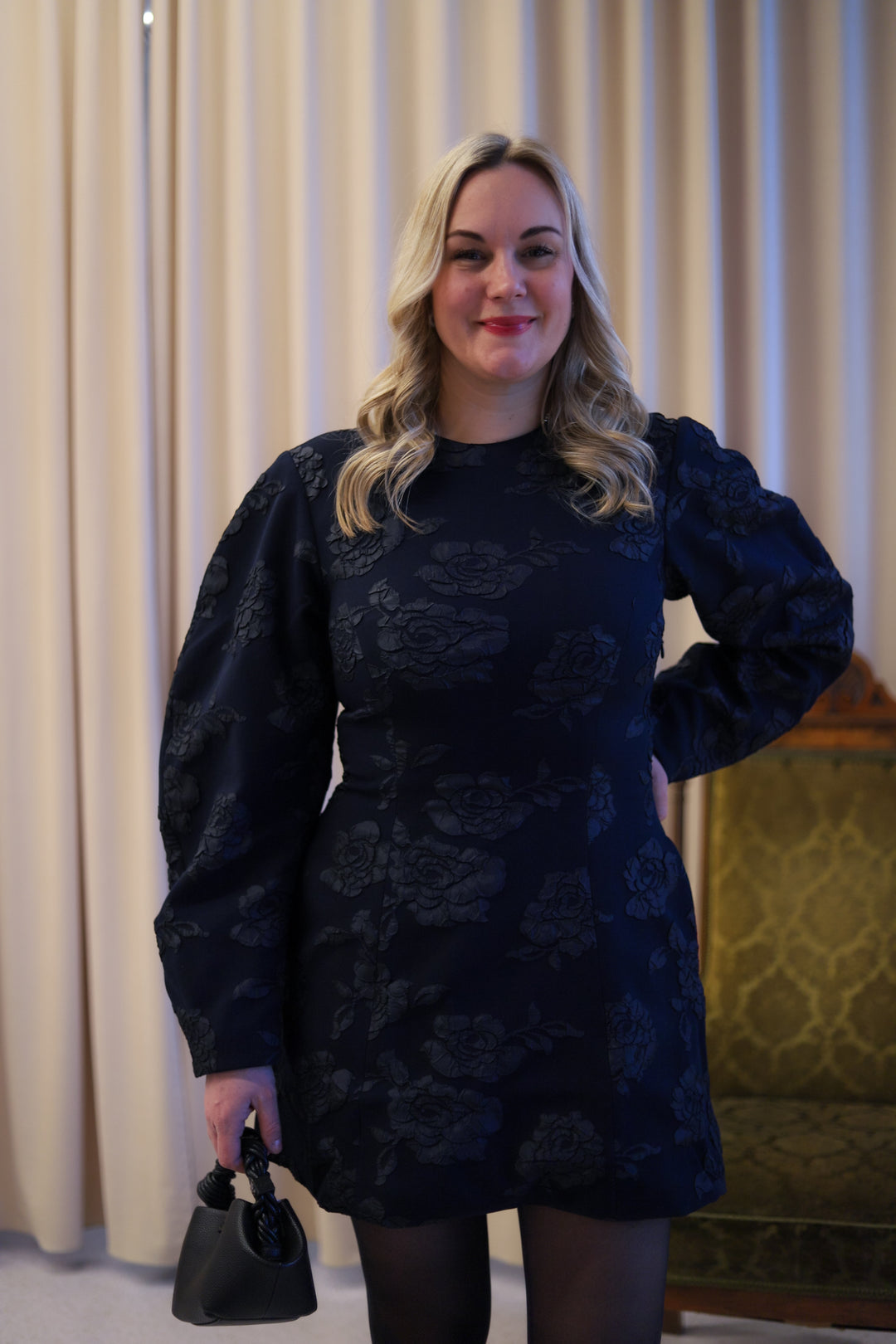 Jacquard Mini Dress Sky Captain Dark Blue