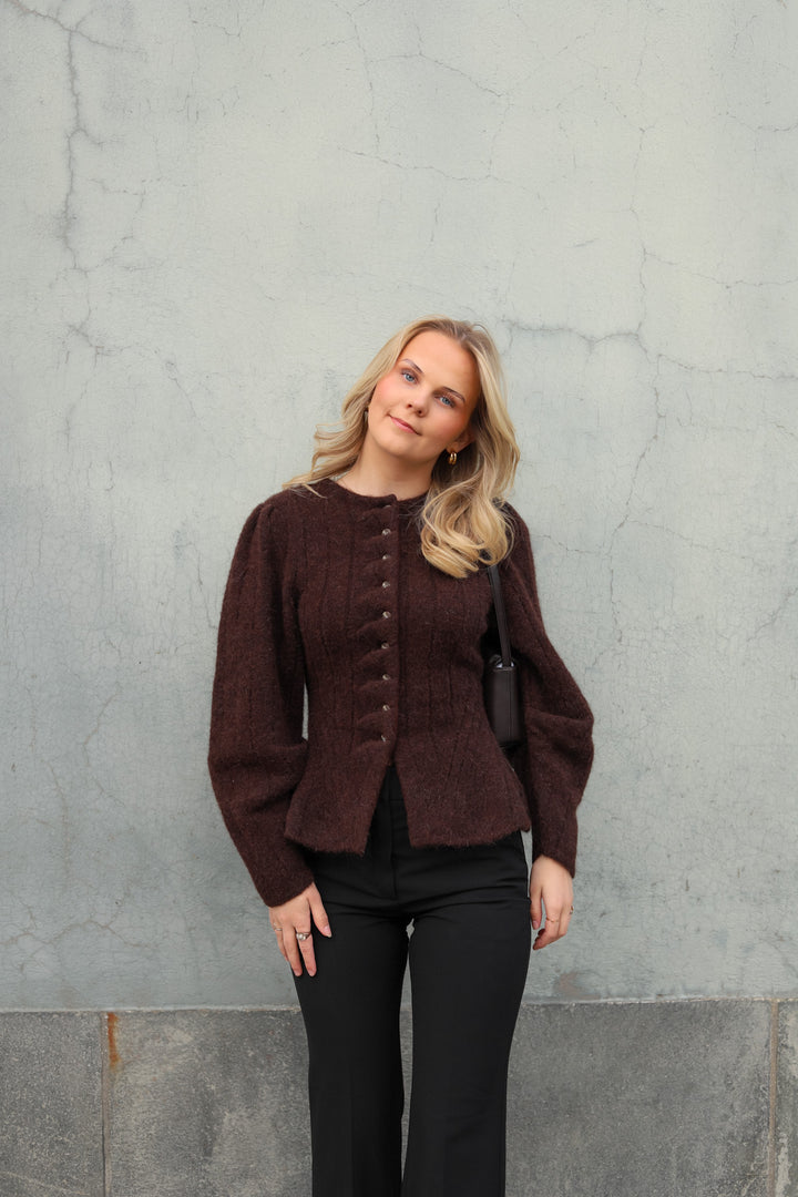 Arolla Cardigan Brown Melange