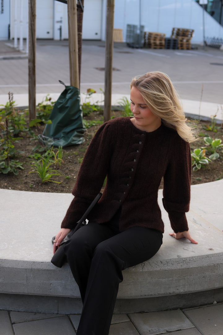 Arolla Cardigan Brown Melange