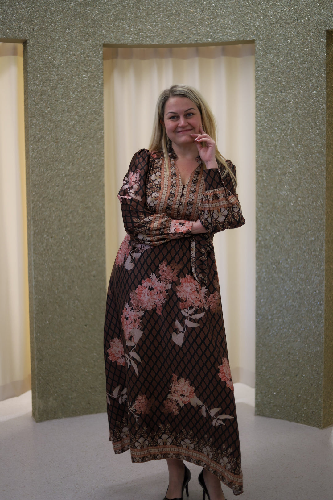 Nova Botanical Border Dress Black