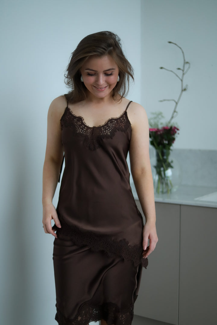 Naomi Asym Lingerie Top Mocca