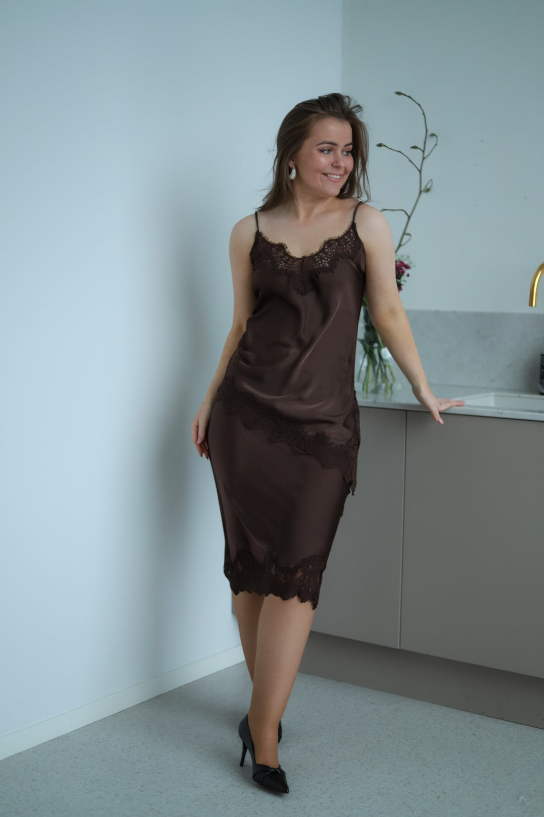 Naomi Asym Lingerie Top Mocca