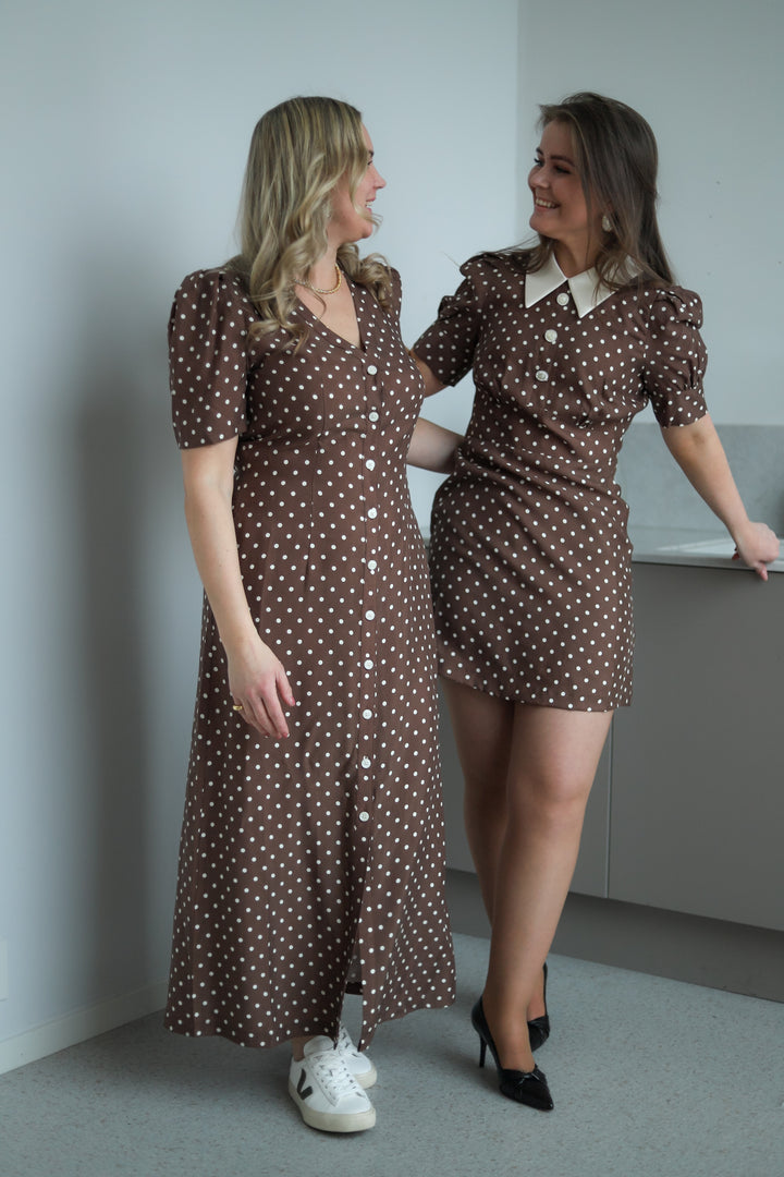 Dots Brown Dress Beauty Dots