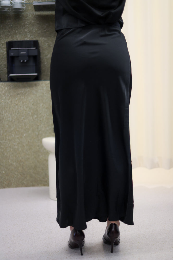 Vicky Heavy Sateen Skirt Black
