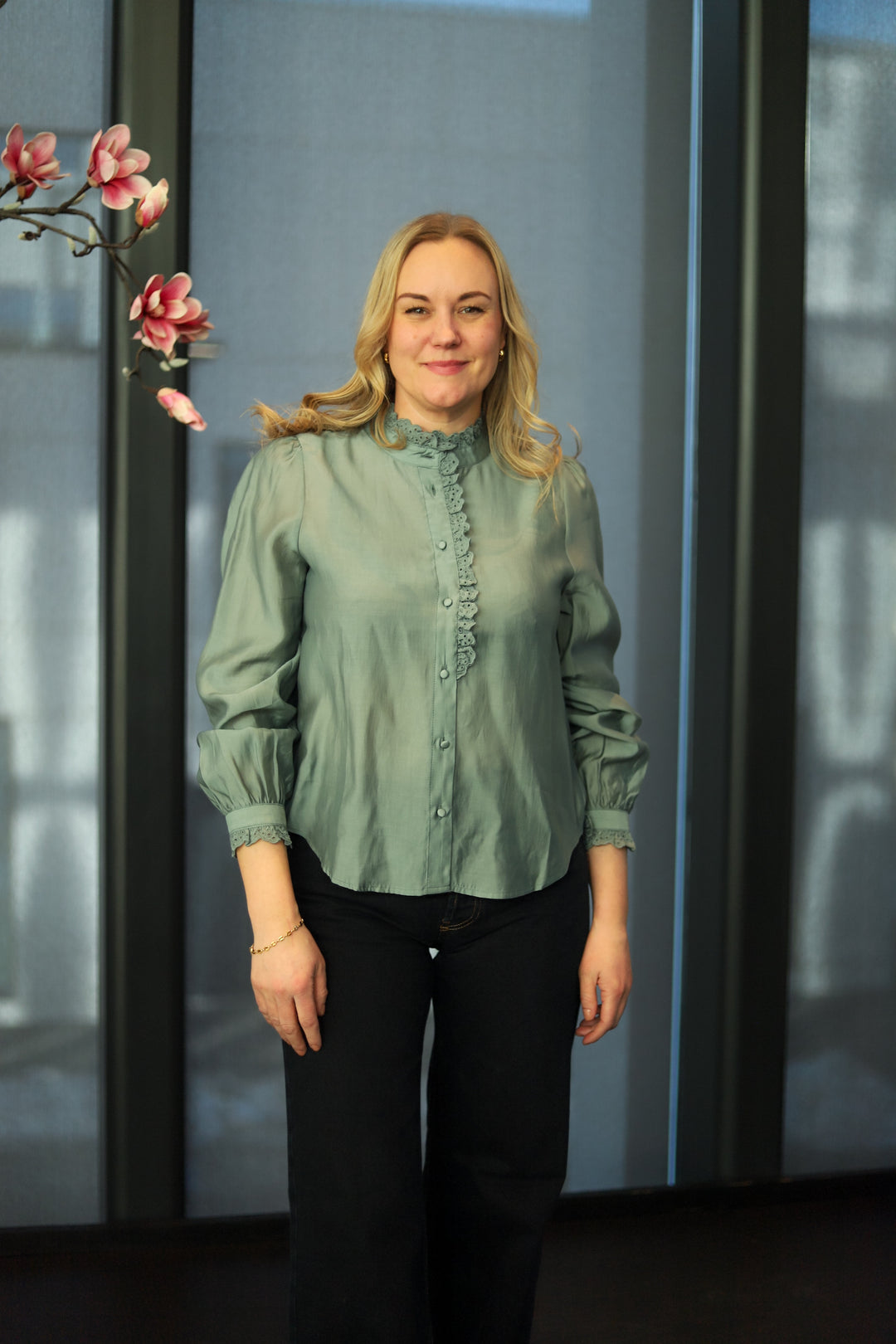 Olivie Shirt Chinois Green
