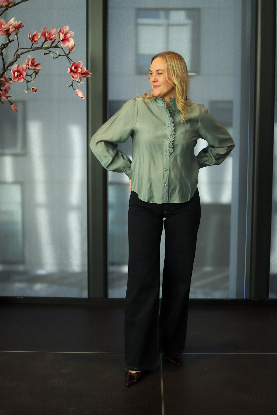 Olivie Shirt Chinois Green