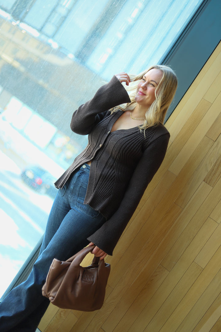 Lugo Cardigan Dark Brown