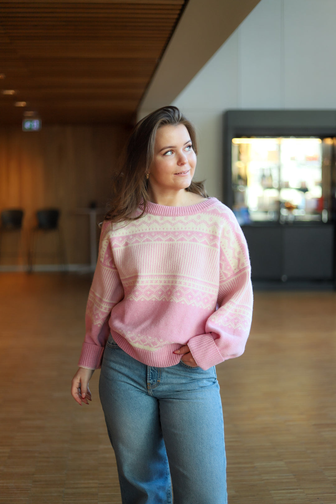 Stirling Sweater Lt Pink/Offwhite