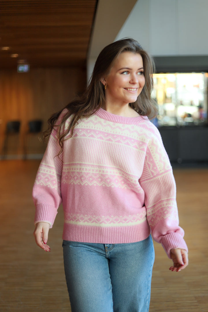 Stirling Sweater Lt Pink/Offwhite