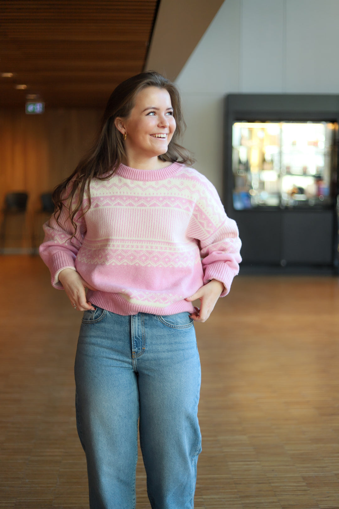 Stirling Sweater Lt Pink/Offwhite