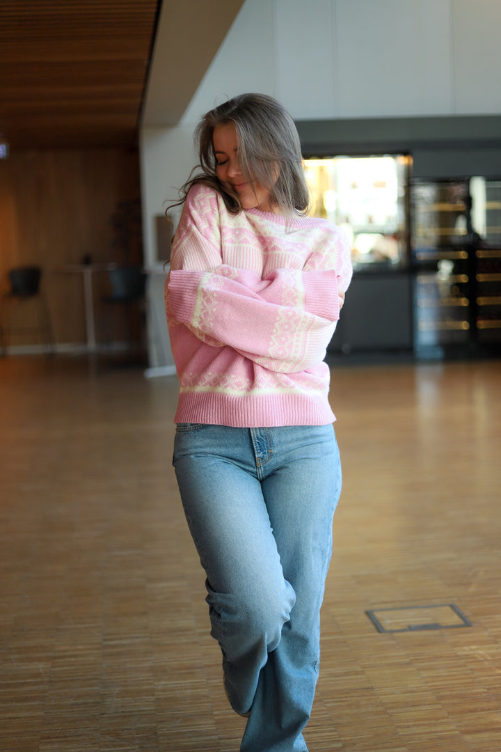 Stirling Sweater Lt Pink/Offwhite