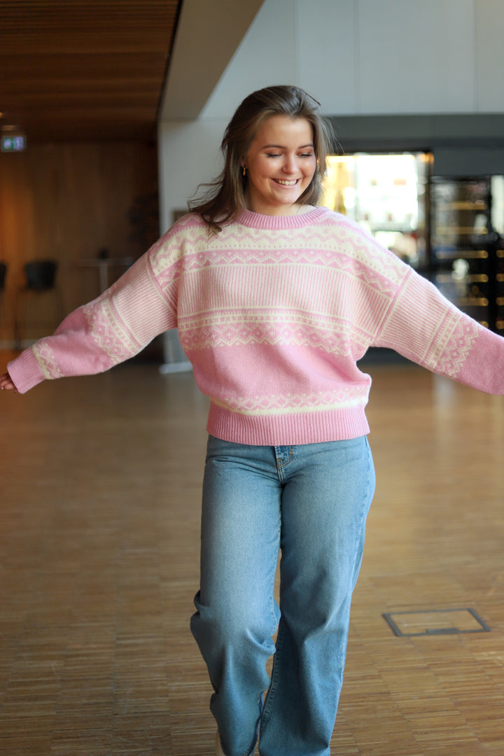 Stirling Sweater Lt Pink/Offwhite