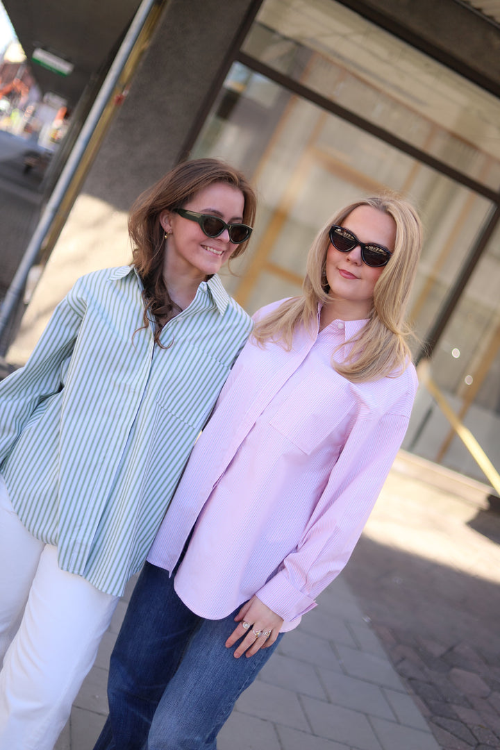 Loose Stripe Shirt Pink Mix