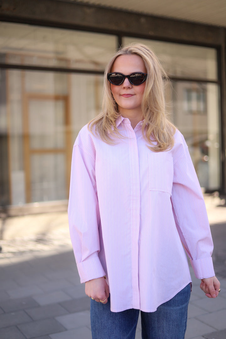 Loose Stripe Shirt Pink Mix