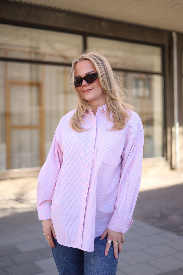 Loose Stripe Shirt Pink Mix