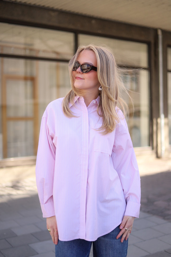 Loose Stripe Shirt Pink Mix