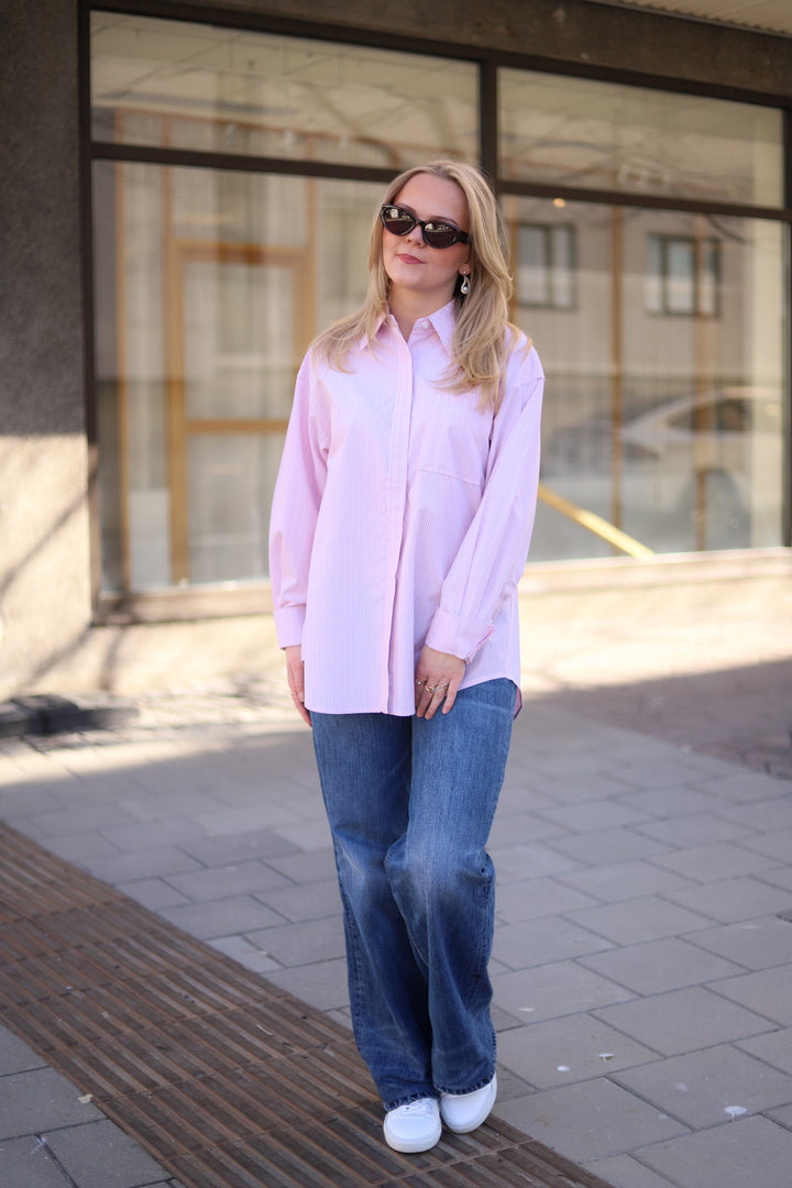 Loose Stripe Shirt Pink Mix