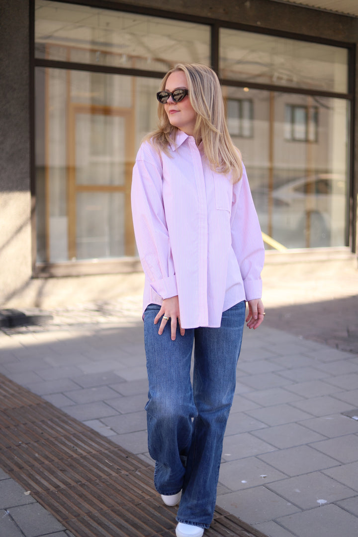 Loose Stripe Shirt Pink Mix
