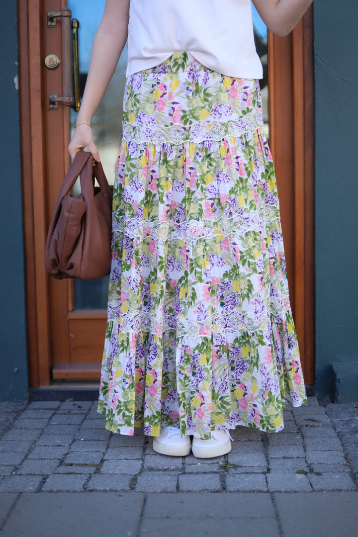 Cotton Slub Skirt Summer Lilacs