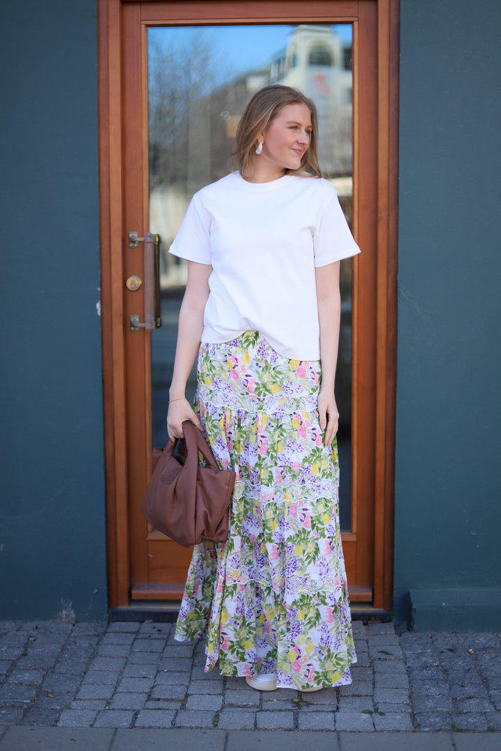 Cotton Slub Skirt Summer Lilacs