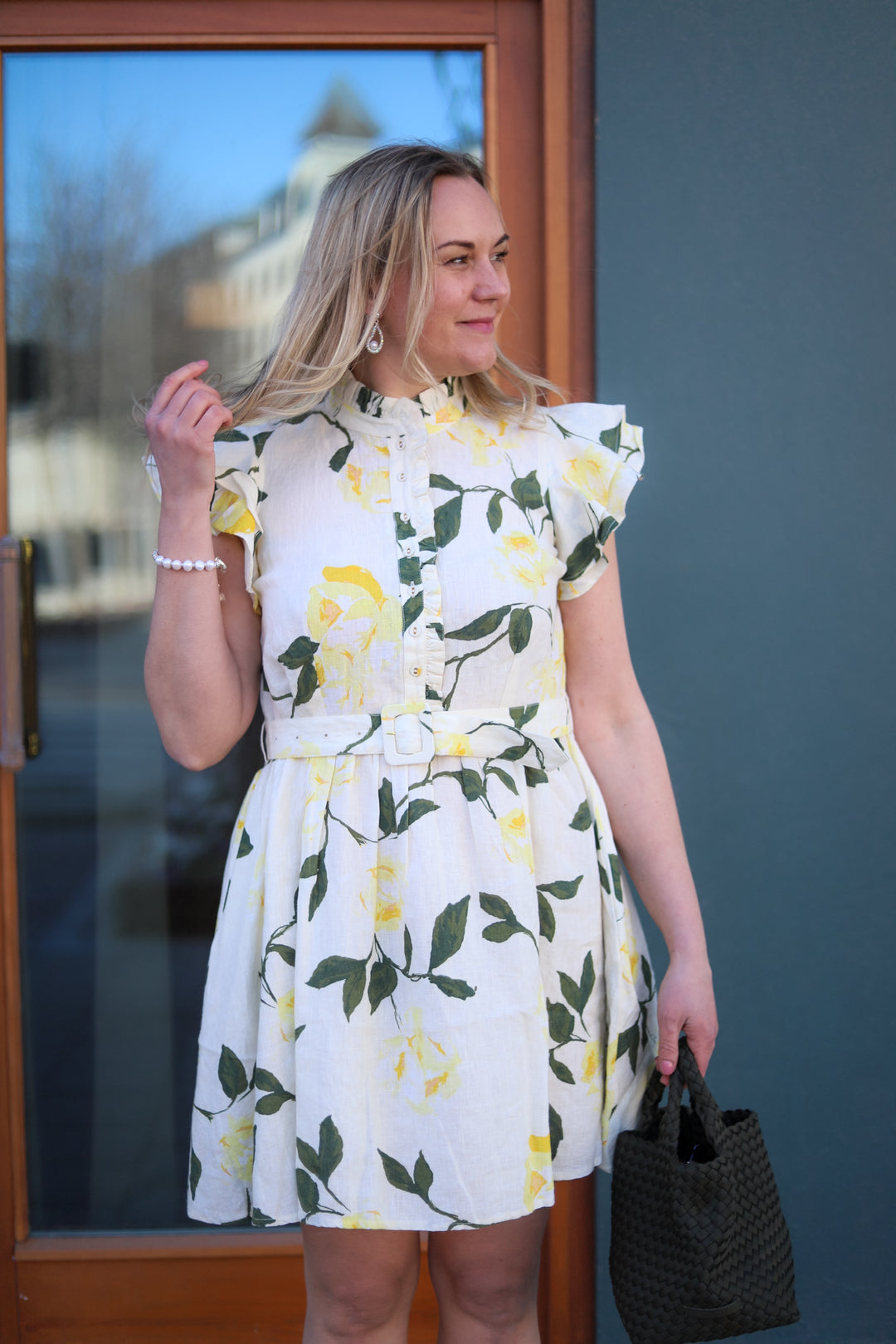 Linen Ruffle Dress Sunlight