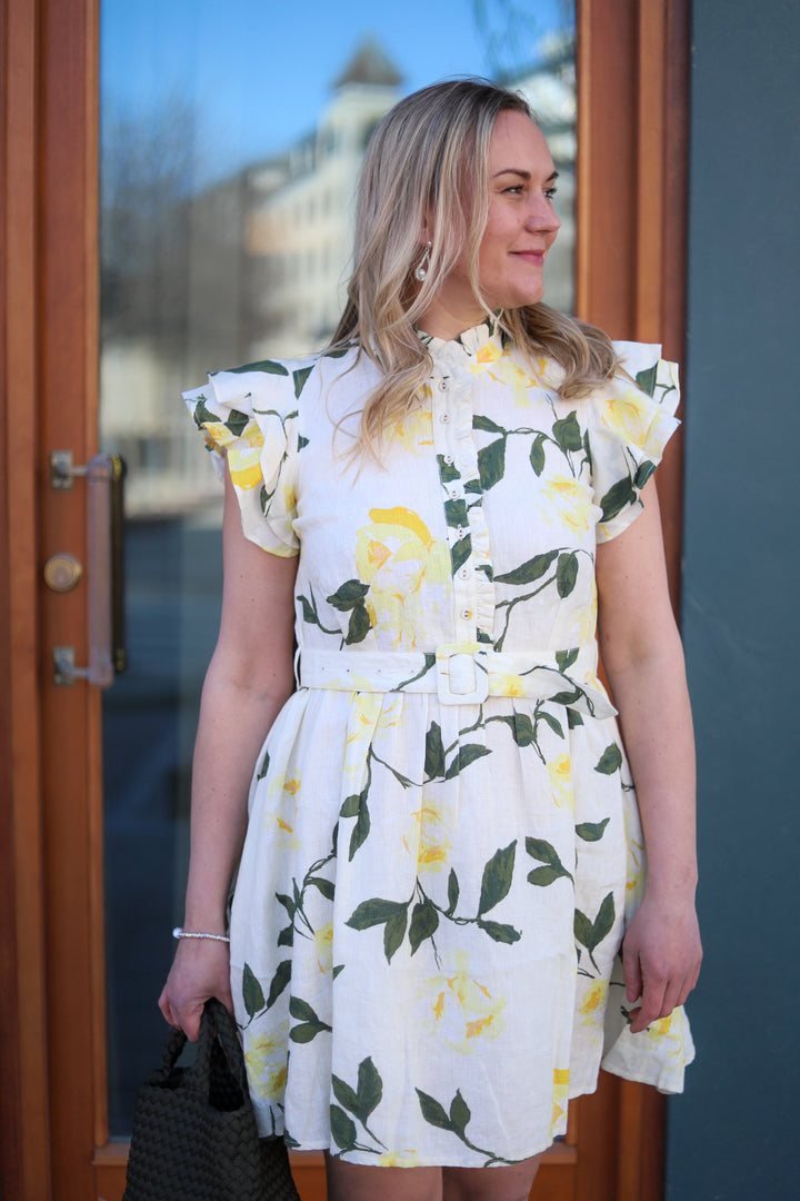 Linen Ruffle Dress Sunlight