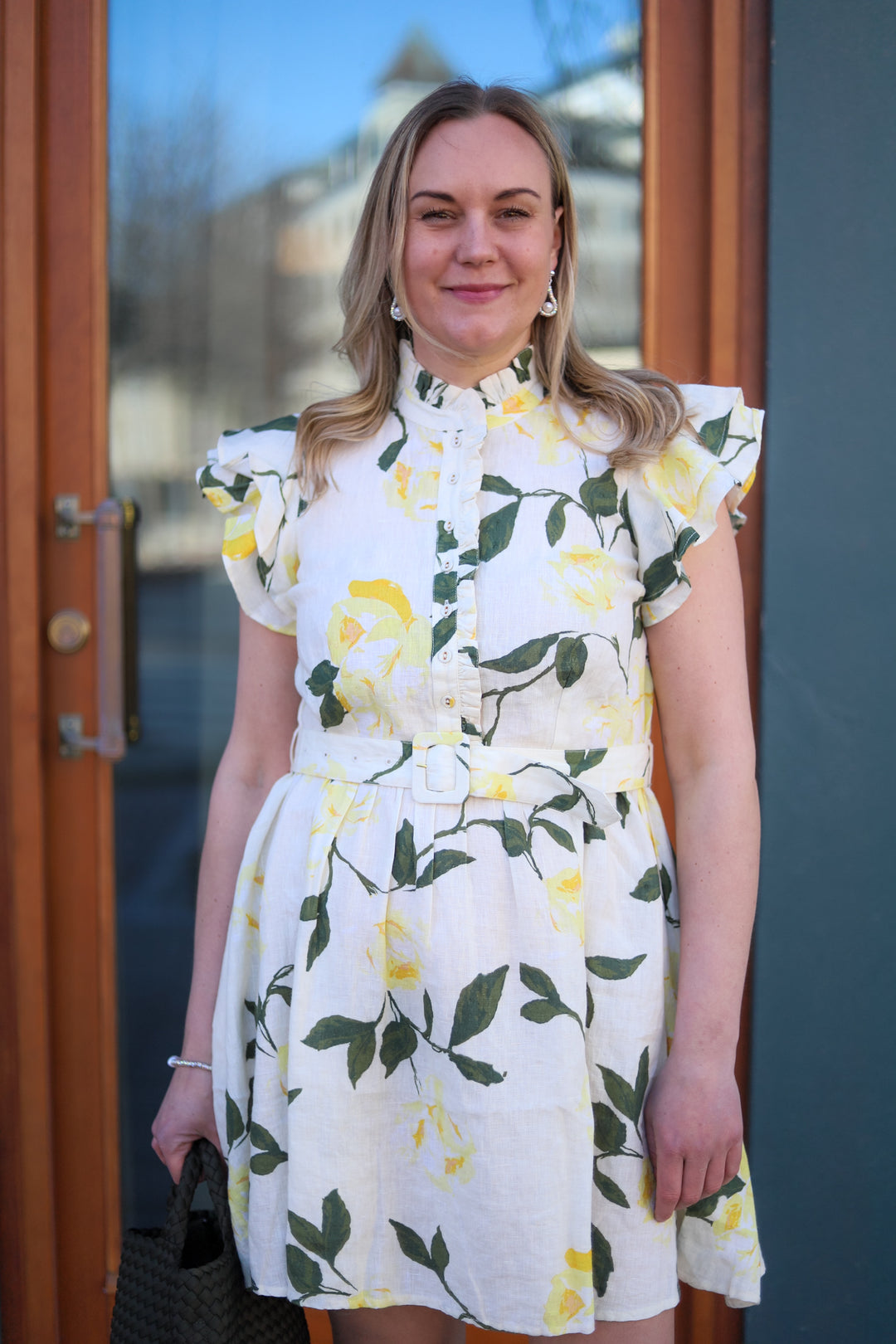 Linen Ruffle Dress Sunlight