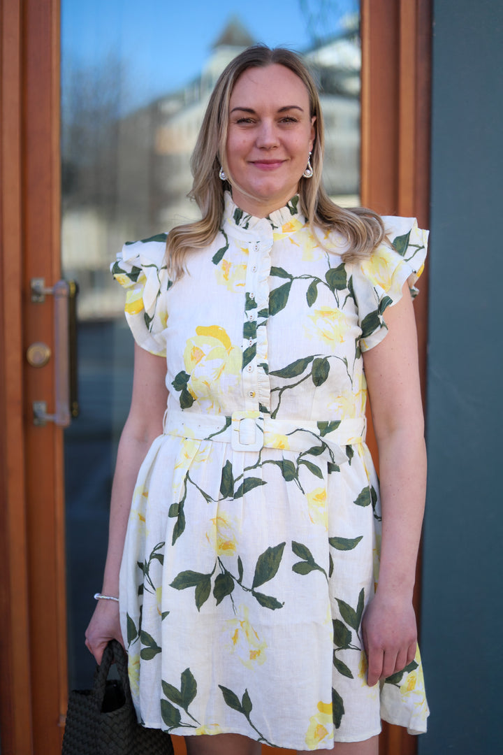 Linen Ruffle Dress Sunlight