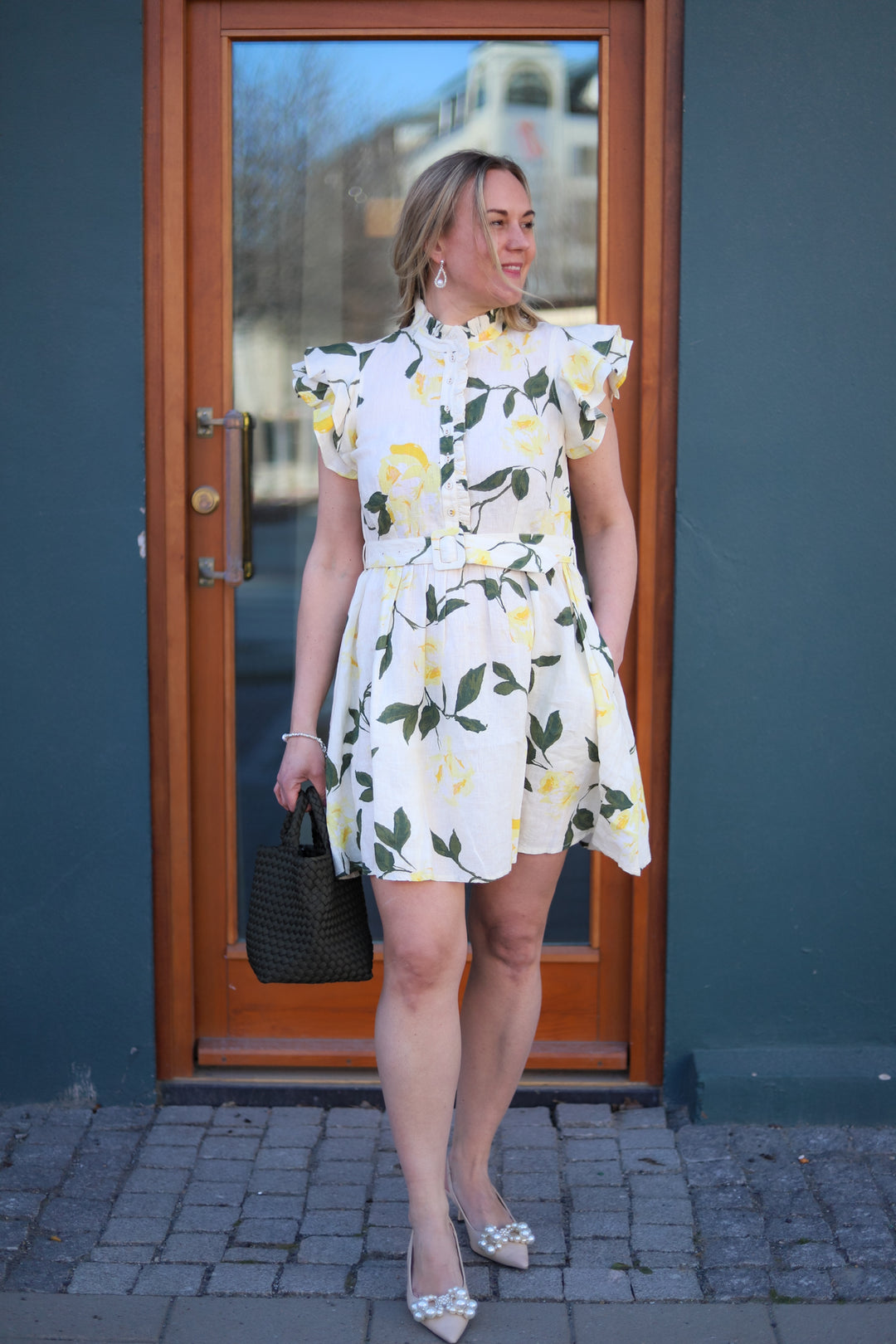 Linen Ruffle Dress Sunlight