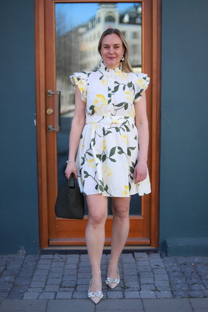 Linen Ruffle Dress Sunlight