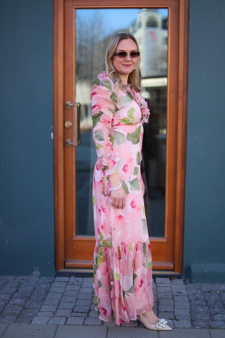 Organza Ruffle Dress Rosette