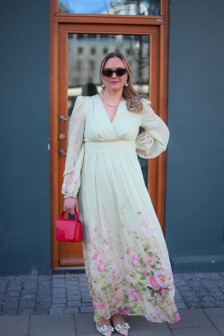 Viscose V-Neck Dress Growing Garden